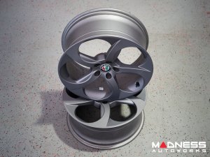 Alfa Romeo Giulia Wheels - Set of 4 - Genuine Alfa - 18" - 5 Spoke - Charcoal Finish